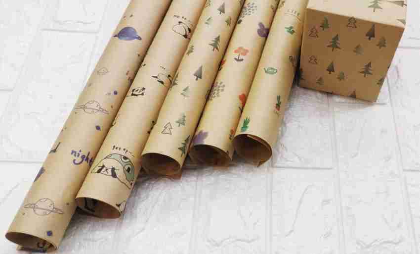 Satyam Kraft 10 Gift wrapping paper Brown paper design sheets with 10 gift  tags Chirstmas Tree, Socks, Flower Paper Gift Wrapper Price in India - Buy  Satyam Kraft 10 Gift wrapping paper Brown paper design sheets with 10 gift  tags Chirstmas Tree, Socks
